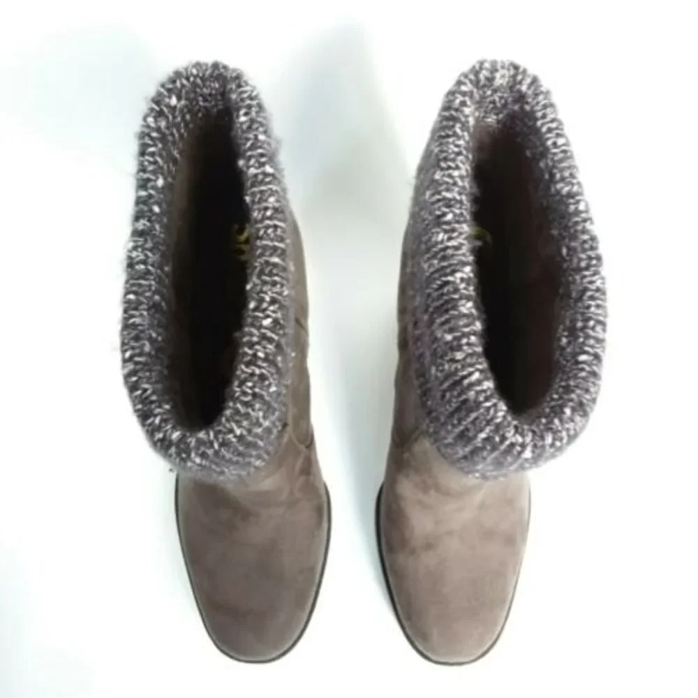 Circus Sam Edelman Carter Faux Suede Sweater Top Boots 10